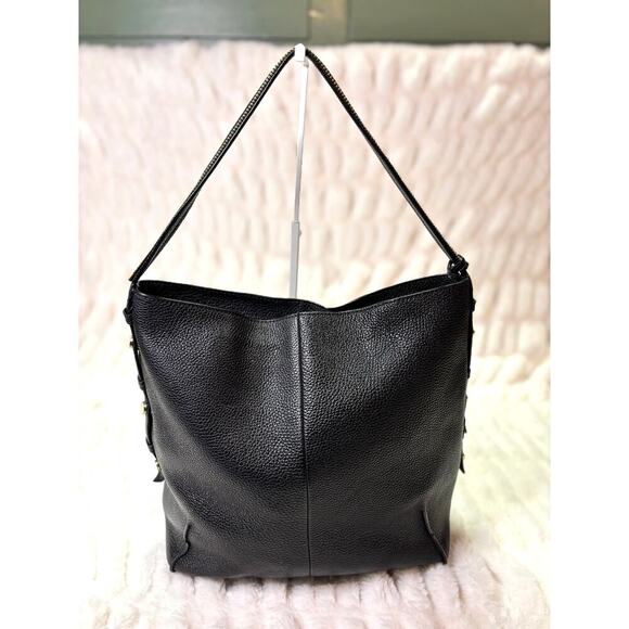 Women's Botkier Black Pebbled Leather Hobo Shoulder Bag | Large Slouchy Soho Bag - Picture 1 of 12